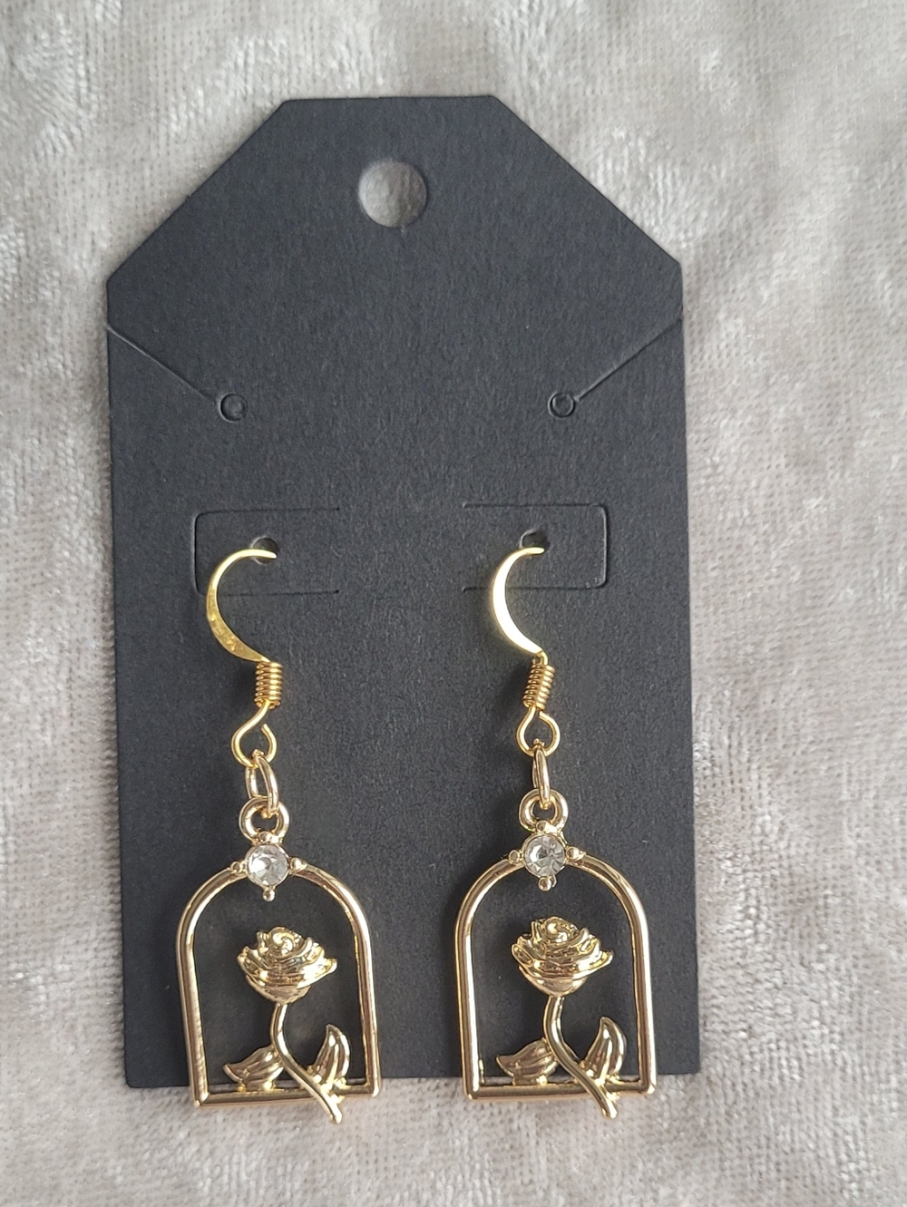 Hand Crafted Enchanted Rose Drop Earrings - Picture 4 of 8